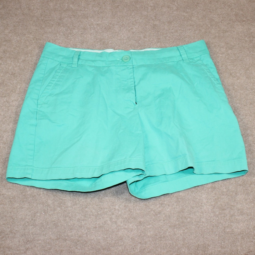 Crown & Ivy Caroline Chino Shorts Mint Green Size 8 Flat Front Preppy Cotton